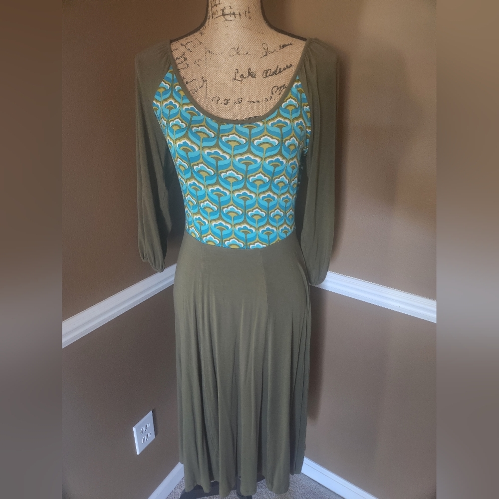 Lalamour Retro Pattern Cotton Dress Med